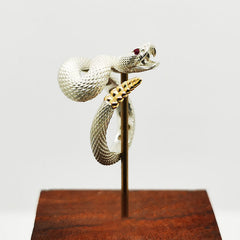 Trendy 925 Sterling Silver Plated Rattlesnake Ring