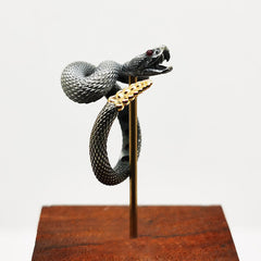 Trendy 925 Sterling Silver Plated Rattlesnake Ring