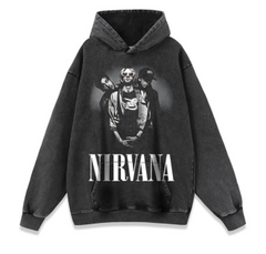 Hooded Printed Long Sleeve Pullover Sweatshirt