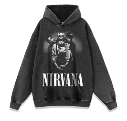 Hooded Printed Long Sleeve Pullover Sweatshirt