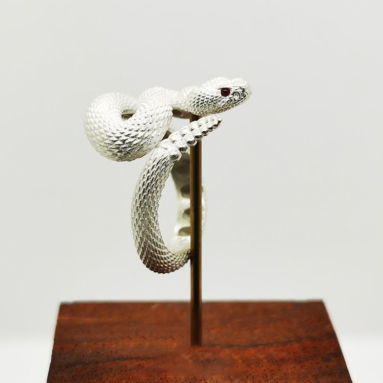 Trendy 925 Sterling Silver Plated Rattlesnake Ring