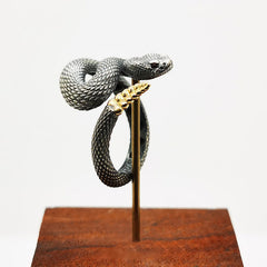 Trendy 925 Sterling Silver Plated Rattlesnake Ring