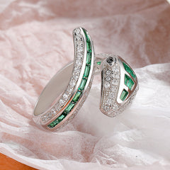 S925 Sterling Silver Micro Set Purple Snake Ring
