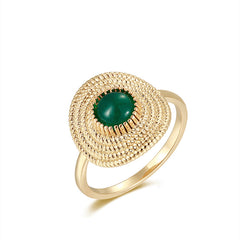 Vintage Geometric Gemstone Ring for Women