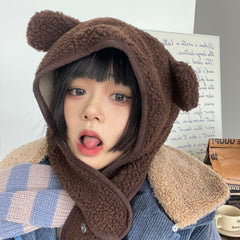 Cute Brown Bear Hat with Sweet Ears