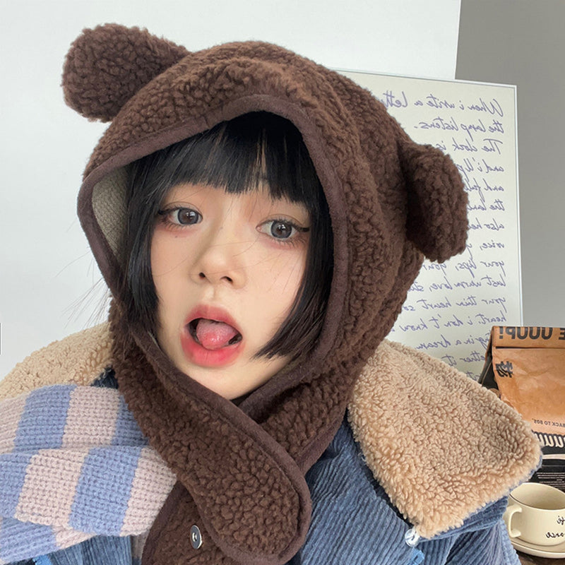 Cute Brown Bear Hat with Sweet Ears