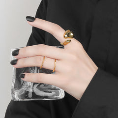 High-End Women's Rings with Concave and Convex Design
