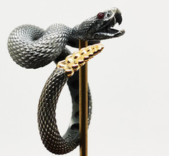 Trendy 925 Sterling Silver Plated Rattlesnake Ring